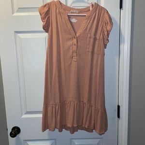Button v neck dress